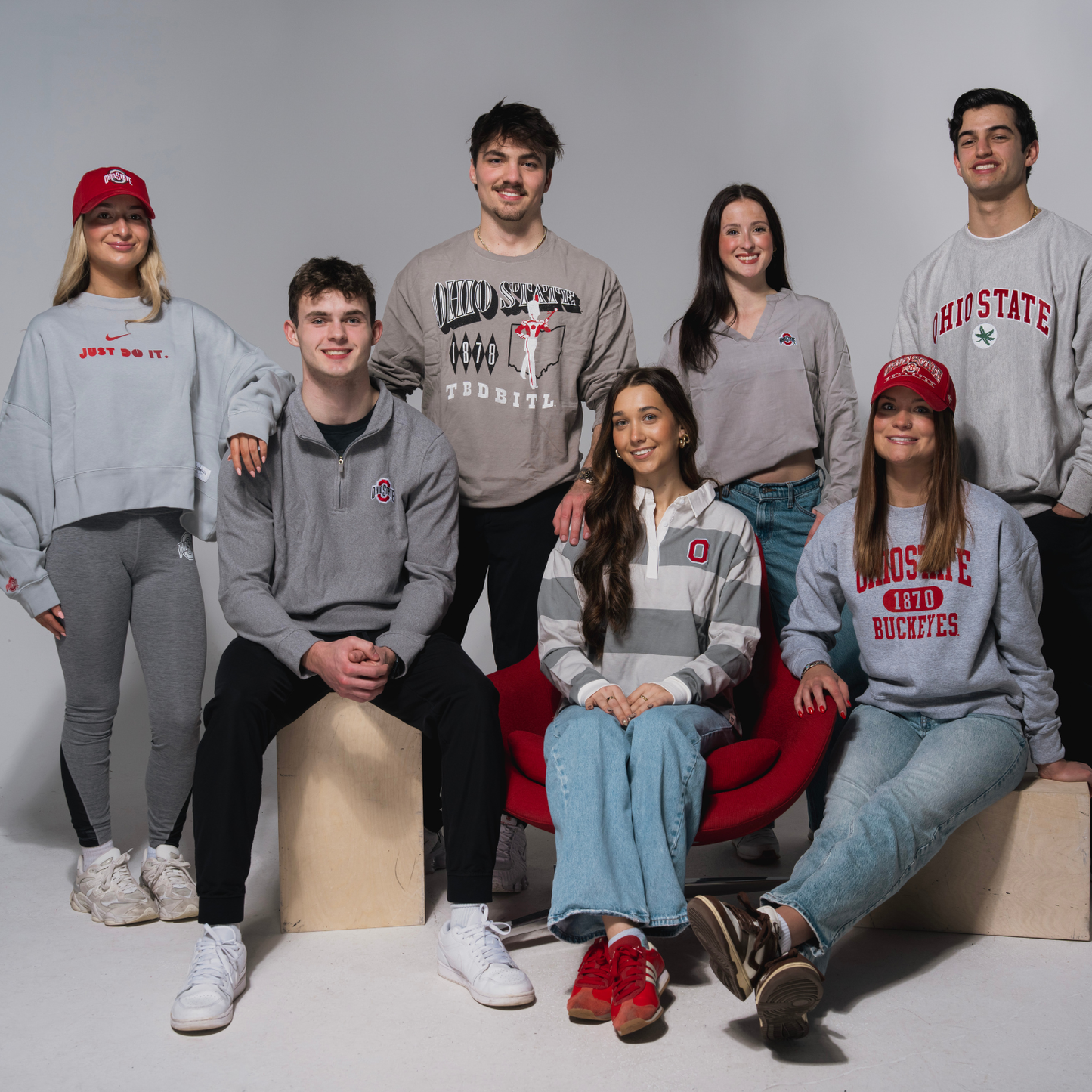 Ladies Ohio State Buckeyes Nike Just Do It Crew - Modeled