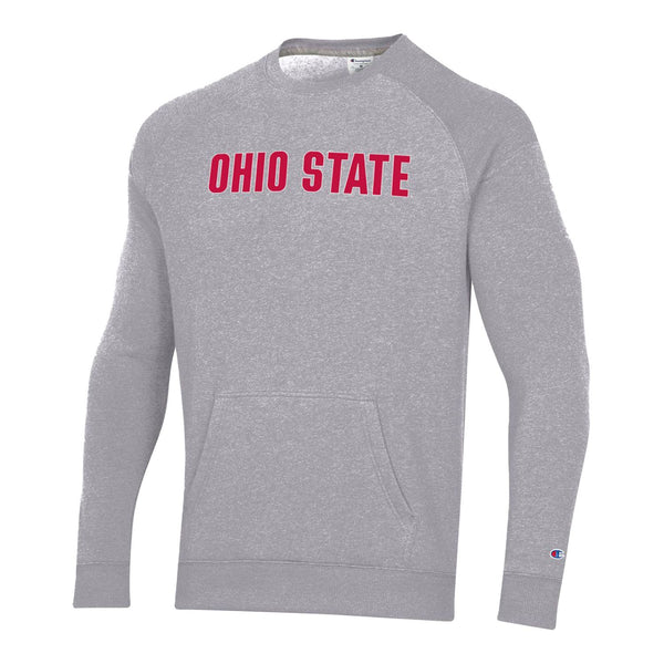 Ohio State Buckeyes Tri Fleece Pouch Gray Sweatshirt - Front View