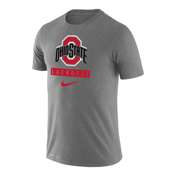 Ohio State Buckeyes Nike Legend Lacrosse Gray T-Shirt - Front View