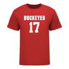 Ohio State Buckeyes Women's Lacrosse Student Athlete #17 Chelsea Debevec T-Shirt In Scarlet - Front View