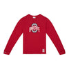Ohio State Buckeyes Legendary Slub Athletic Wordmark Long Sleeve T-Shirt in Scarlet - Front View
