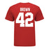 Ohio State Buckeyes Men's Lacrosse Student Athlete #42 Cullen Brown T-Shirt In Scarlet - Back View