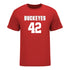 Ohio State Buckeyes Women's Lacrosse Student Athlete #42 Annika Spoor T-Shirt In Scarlet - Front View