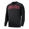 Ohio State Buckeyes Nike Club Fleece Black Crewneck Sweatshirt - Front View
