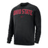 Ohio State Buckeyes Nike Club Fleece Black Crewneck Sweatshirt - Front View
