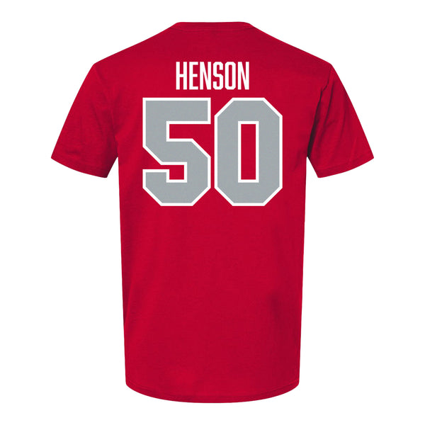 Ohio State Buckeyes Baseball Student Athlete T-Shirt #50 Will Henson - Back View