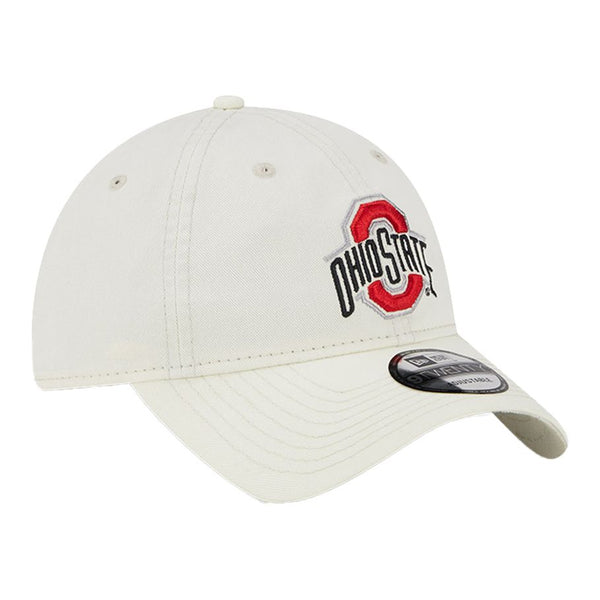 Ohio State Buckeyes Primary Logo Core Classic Chrome White Adjustable Hat - Angled Right View