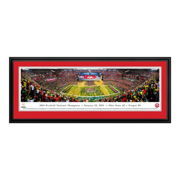 Ohio State 2014 Football National Champions Deluxe Framed Panorama - Front View