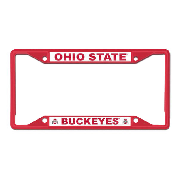 Ohio State Buckeyes License Plate Scarlet Frame - Front View