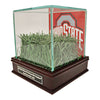 Ohio State Buckeyes Desktop Glass Display Case with a Piece of Authentic Ohio Stadium Turf - Angled Left View