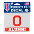 Ohio State Alumni 4" x 5" Decal - In Scarlet - Front View