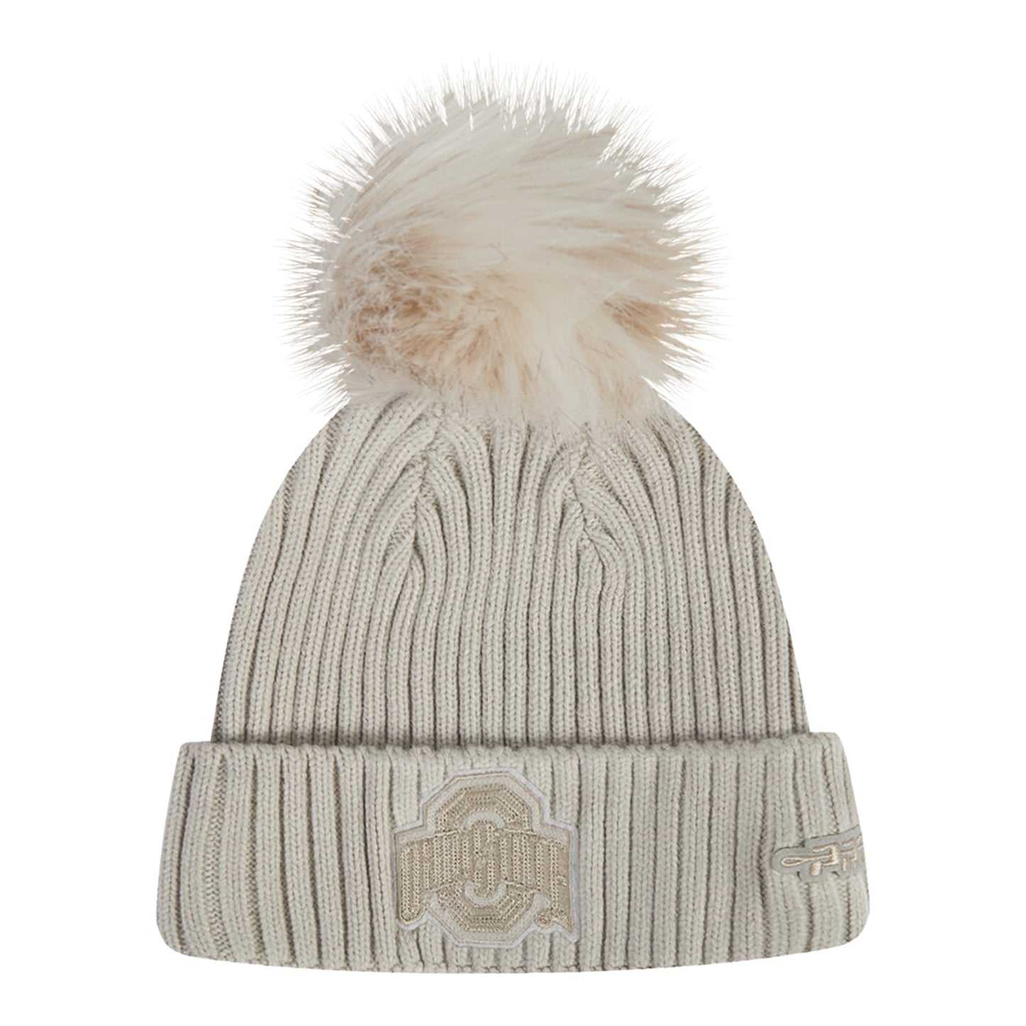 Ladies Ohio State Buckeyes Pro Standard Washed Pom Knit - Front View