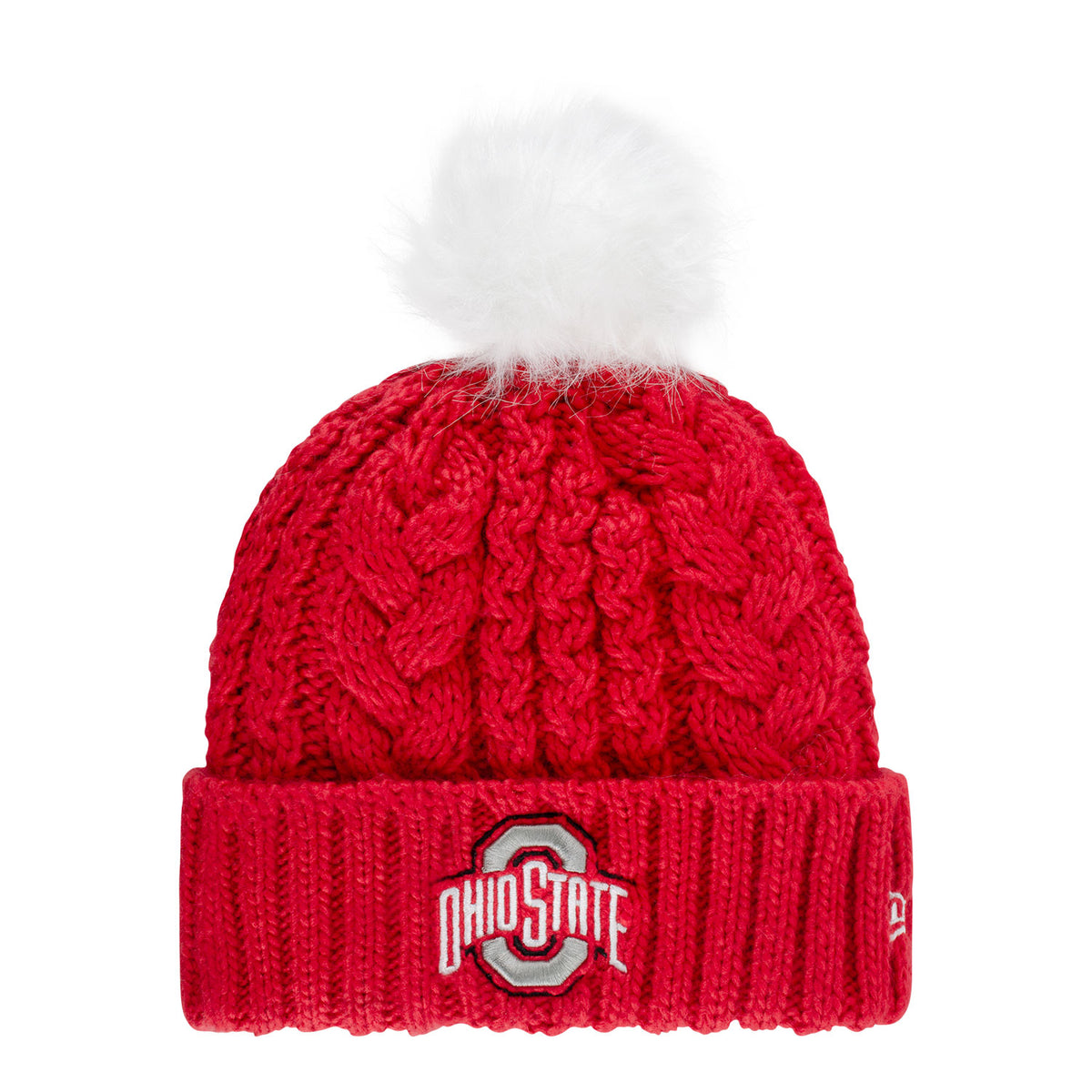 Ladies Ohio State Buckeyes New Era Big Pom Knit - Front View