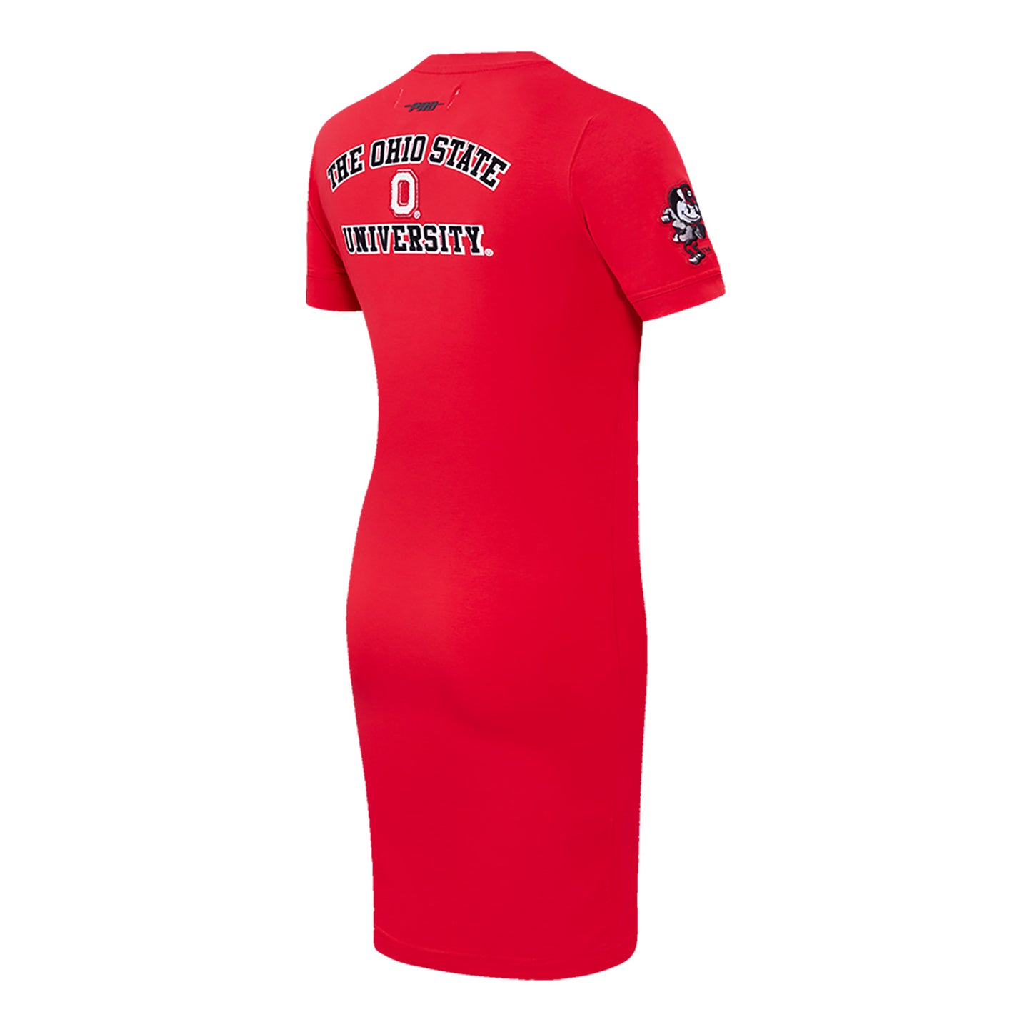 Ladies Ohio State Buckeyes Classic Bodycon Dress In Red - Back View