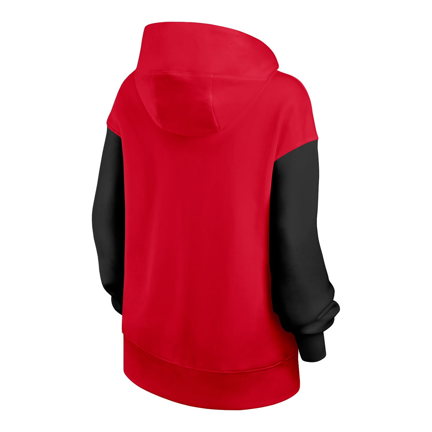 Ladies Ohio State Buckeyes Nike Colorblock Wordmark Hooded Sweatshirt In Scarlet - Back View