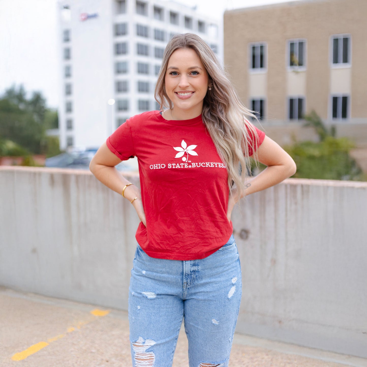 Ladies Ohio State Buckeyes Carleton T-Shirt - Front View