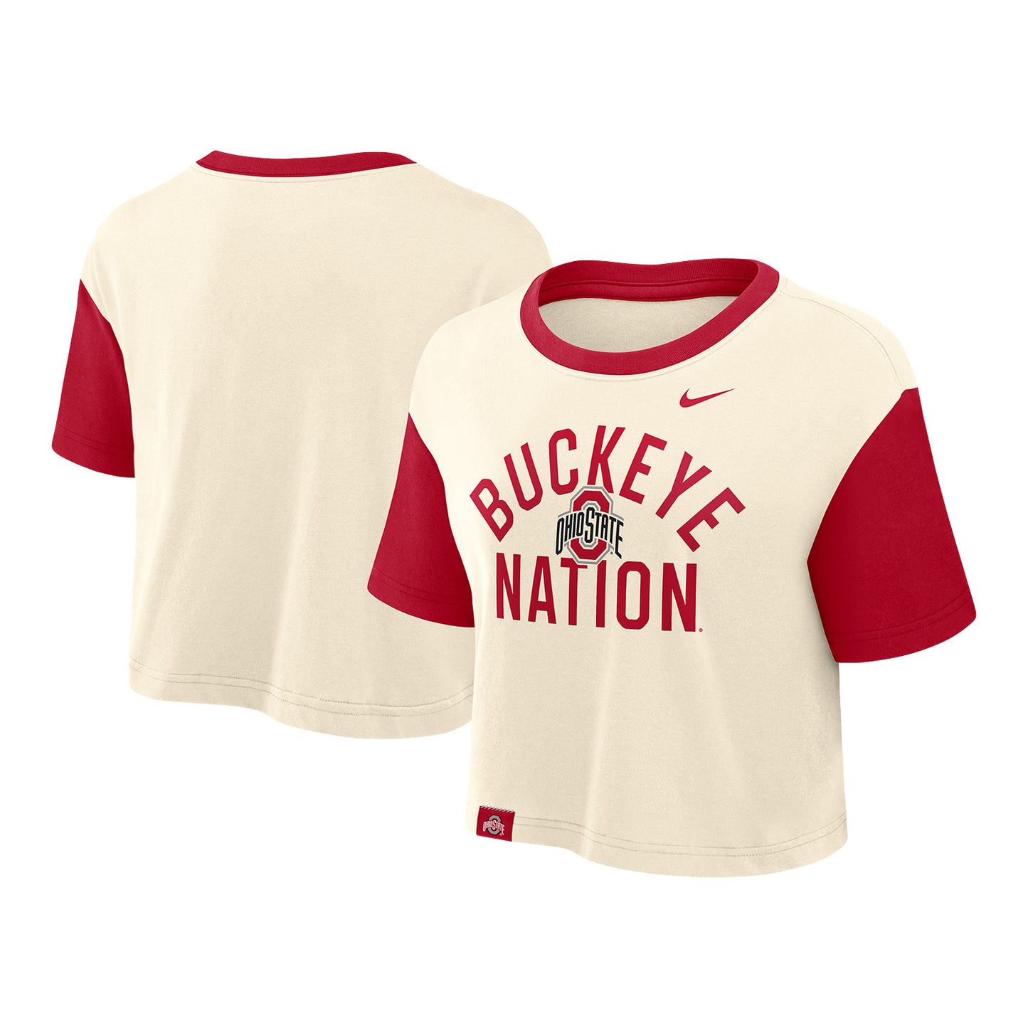 Women's Ohio State Buckeyes Nike Colorblocked Tee - Front and Back