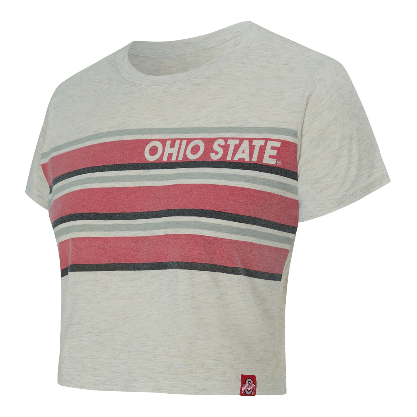 Ladies Ohio State Buckeyes Birch Cropped T-Shirt - Front View