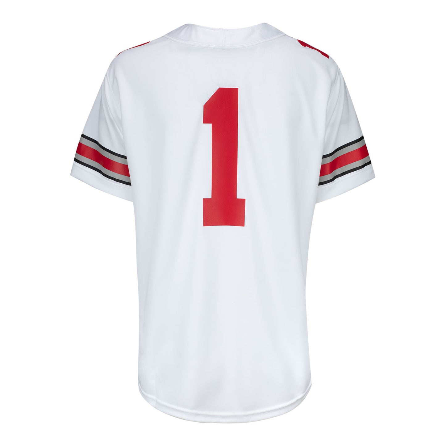Ladies Ohio State Buckeyes Nike Football Game #1 White Jersey - Back View
