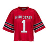 Ohio State Buckeyes Est. and Co. #1 Scarlet Cropped Jersey - Front View