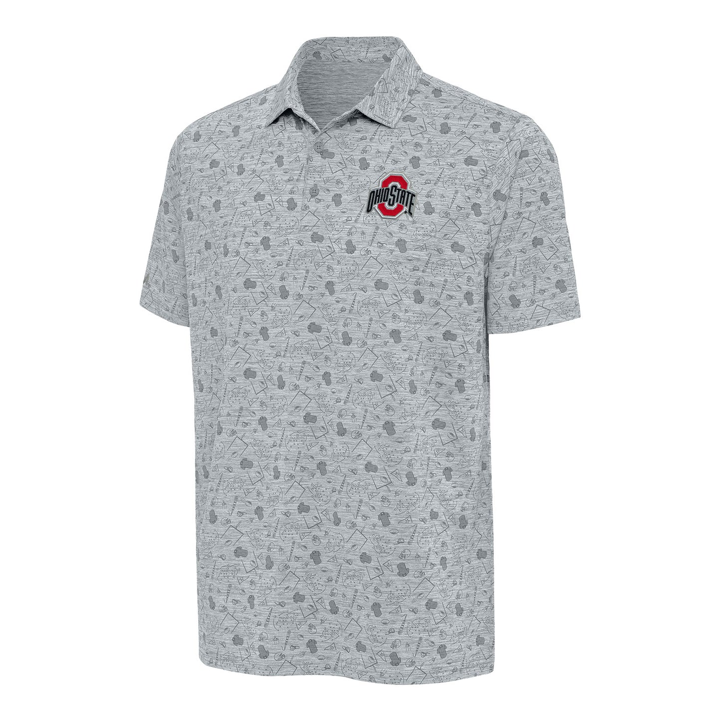 Ohio State Buckeyes Relentless Gray Polo - Front View
