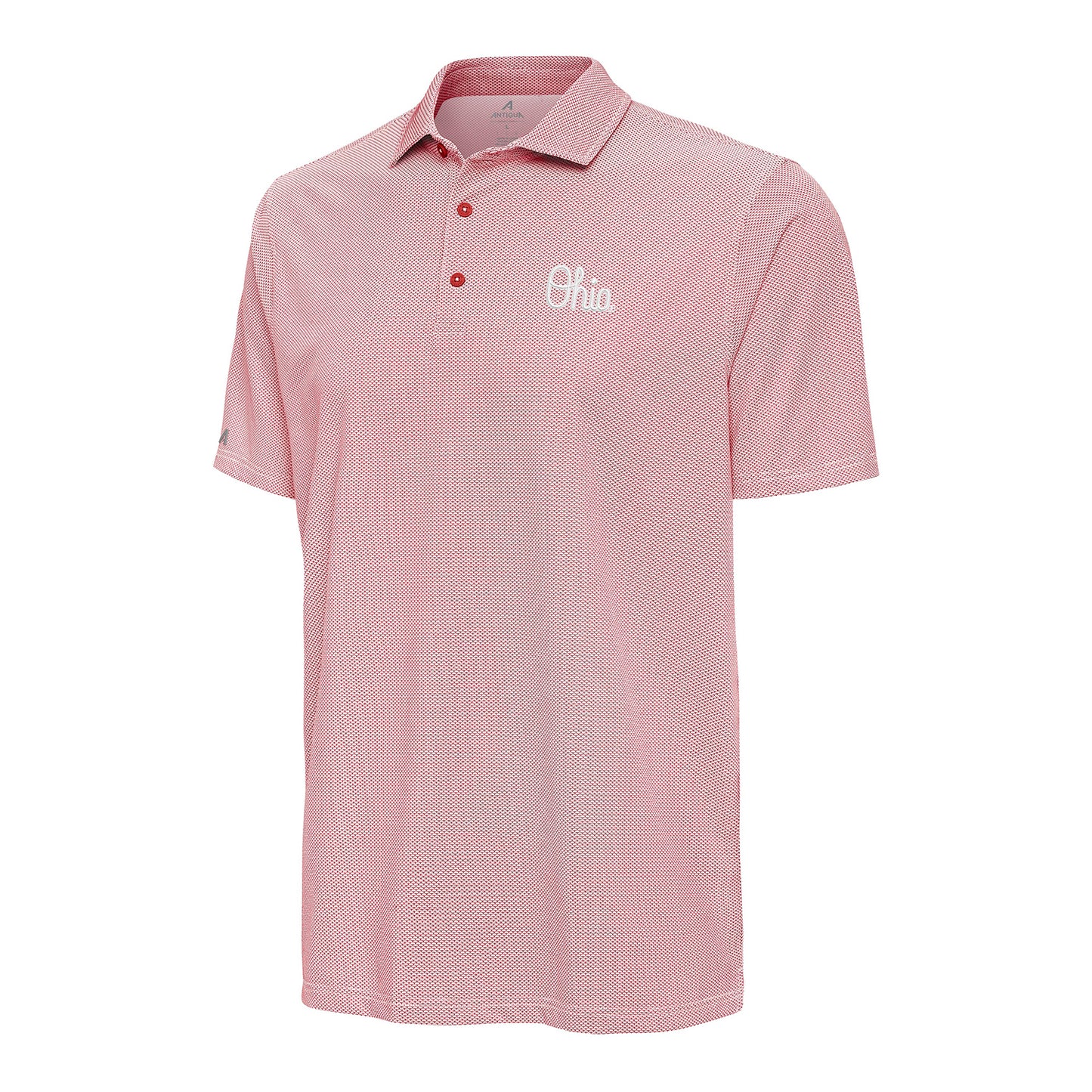 Ohio State Buckeyes Antigua Script Ohio Pave Polo In Red - Front View