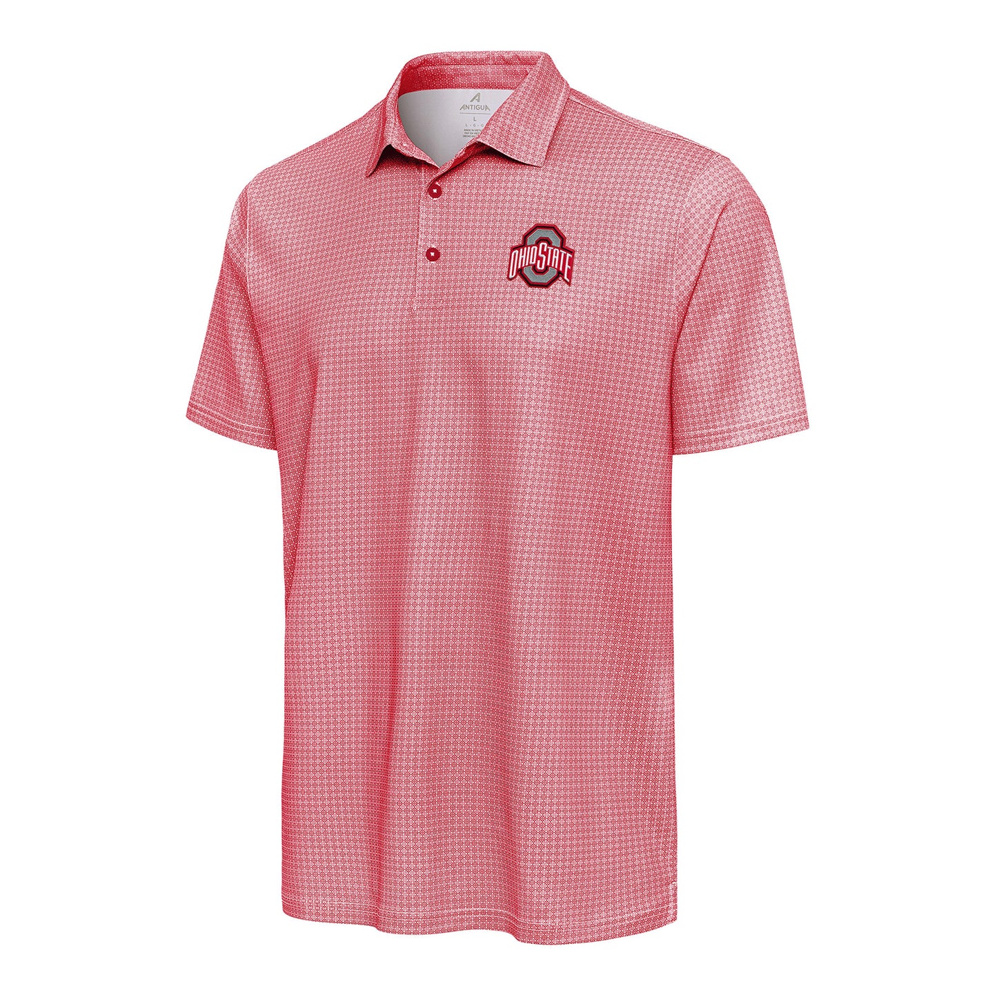 Ohio State Buckeyes Antigua Athletic Logo Breeze Polo In Red - Front View