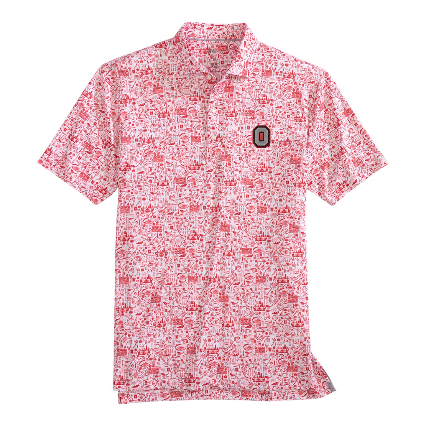 Ohio State Buckeyes Johnnie-O Block O Tailgater Polo In Red - Front View