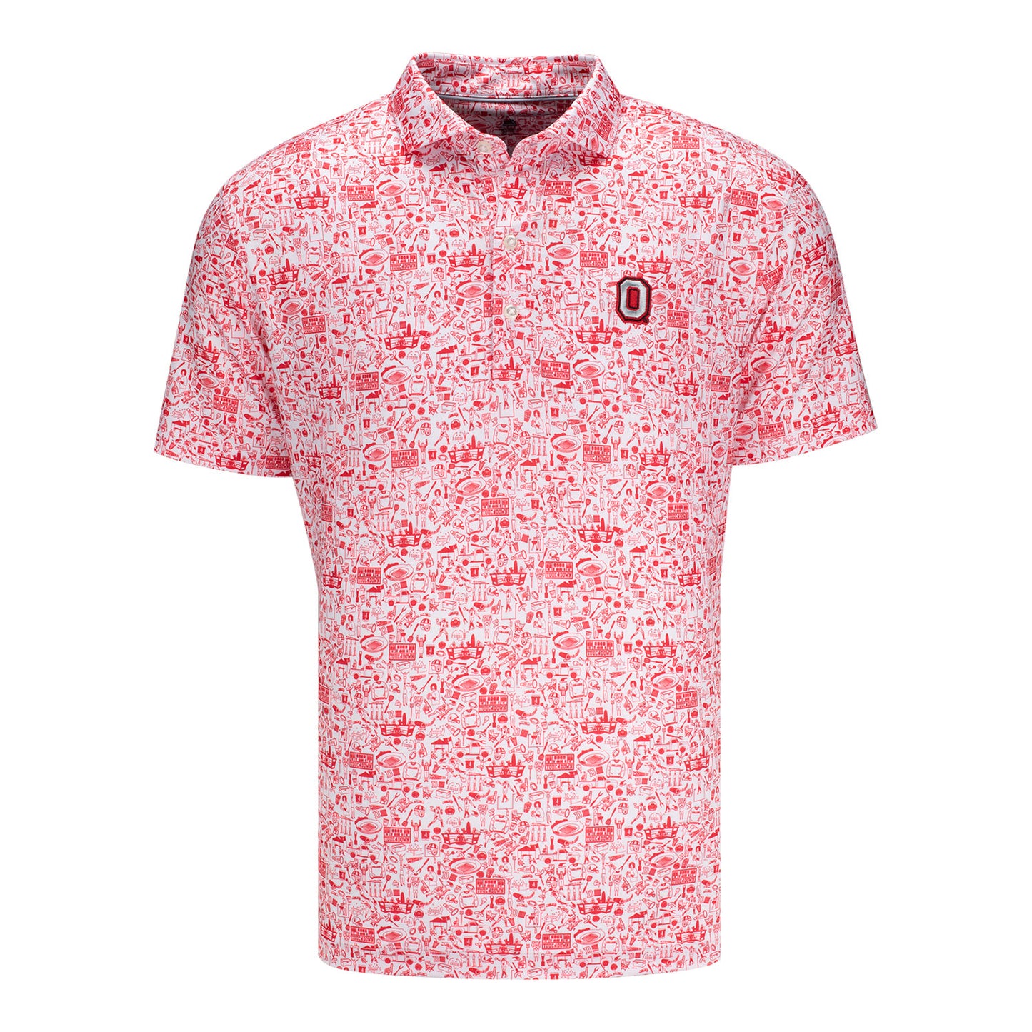 Ohio State Buckeyes Johnnie-O Block O Tailgater Polo - Front