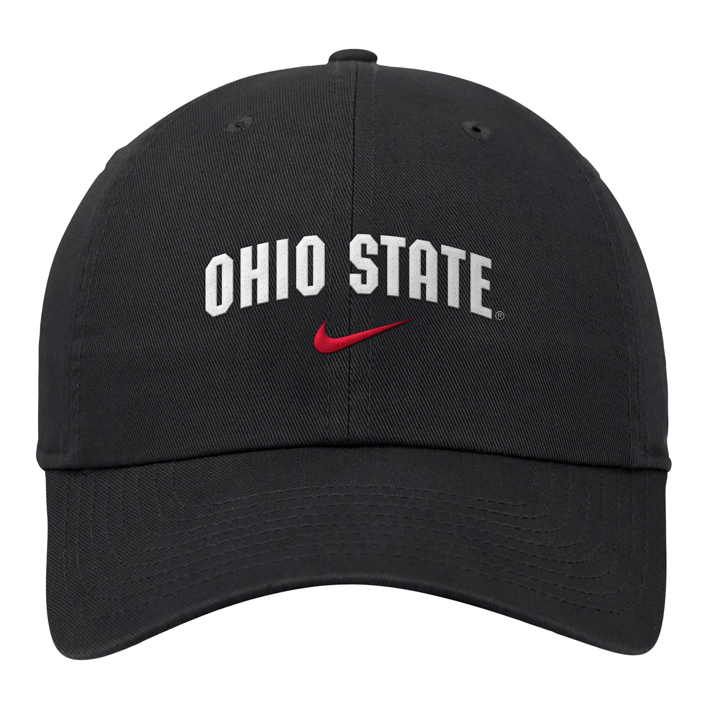 Ohio State Buckeyes Nike Arch Unstructured Black Adjustable Hat - Front View