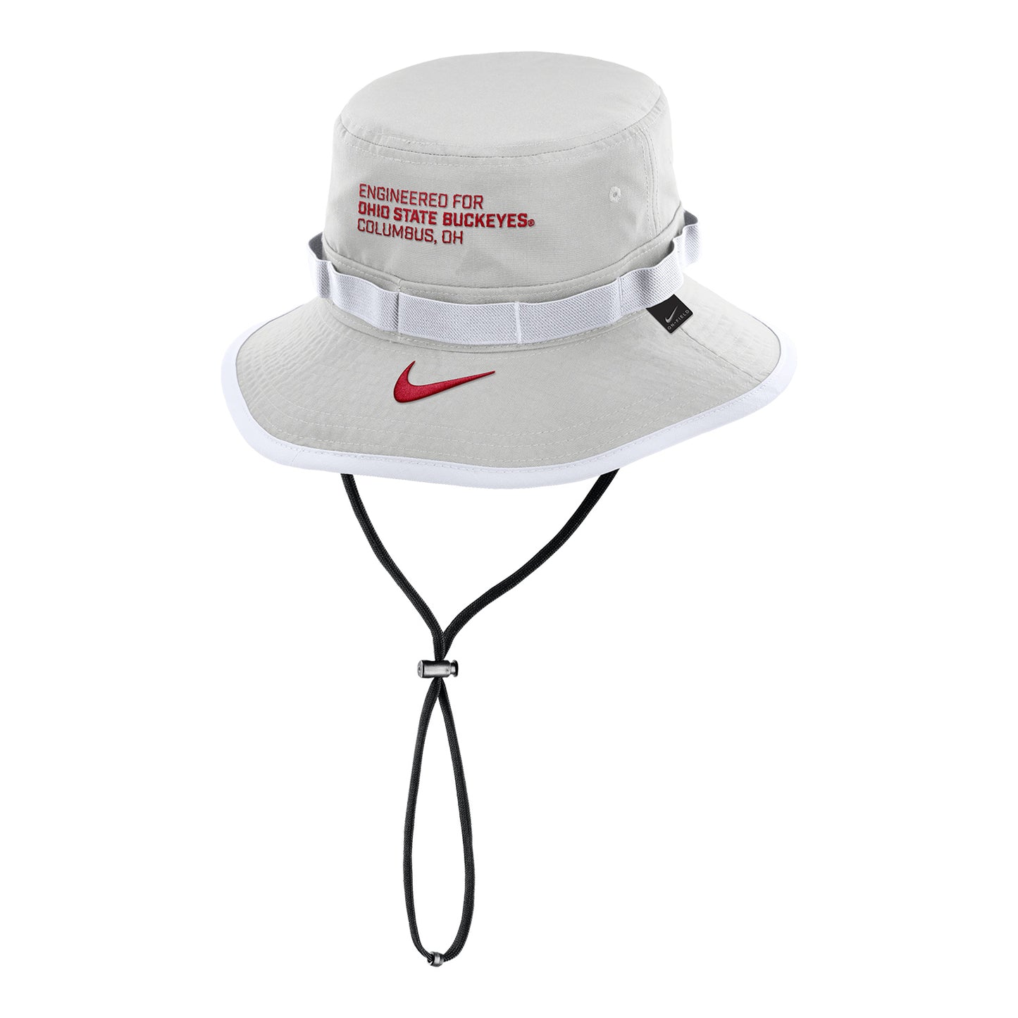 Ohio State Buckeyes Nike Gameday Apex Bucket White Hat In White - Back View