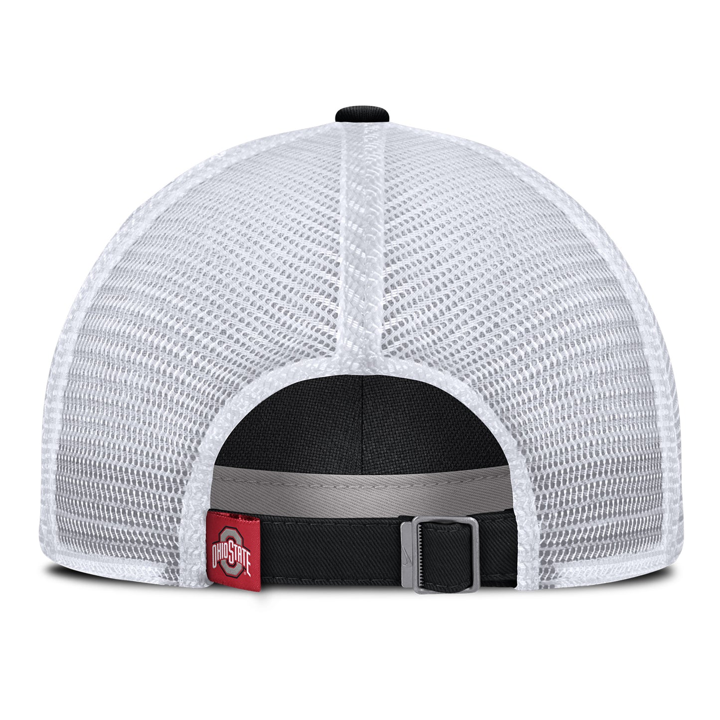 Ohio State Buckeyes Nike Club Gameday Unstructured Trucker Hat In Black - Back View