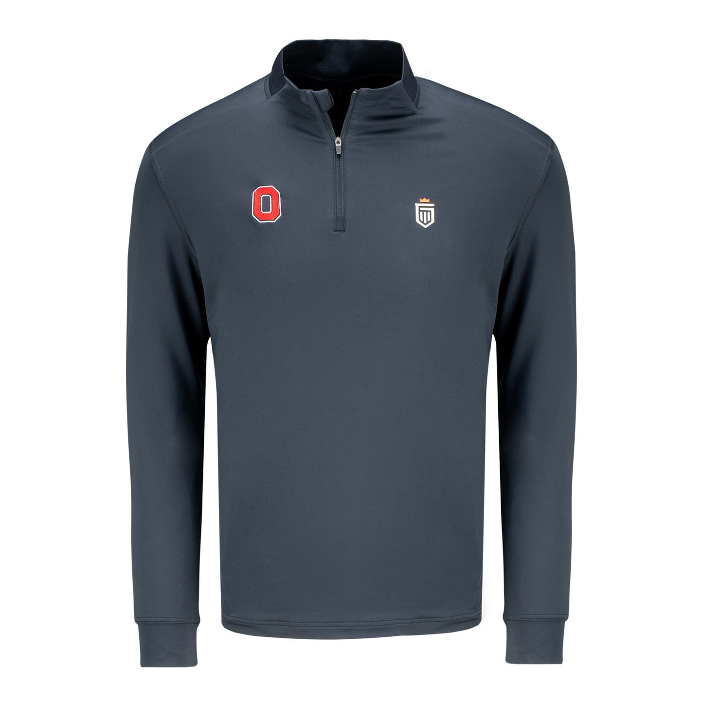 Ohio State Buckeyes Greatness Wins Performance 1/4 Zip Jacket In Grey - Front View