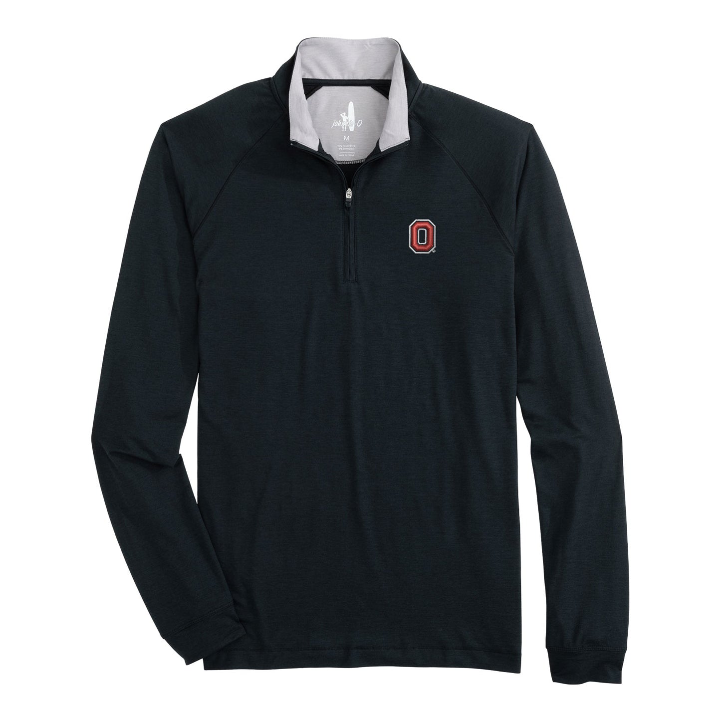 Ohio State Buckeyes Johnnie-O Block O Freeborne 1/4 Zip Jacket In Black - Front View