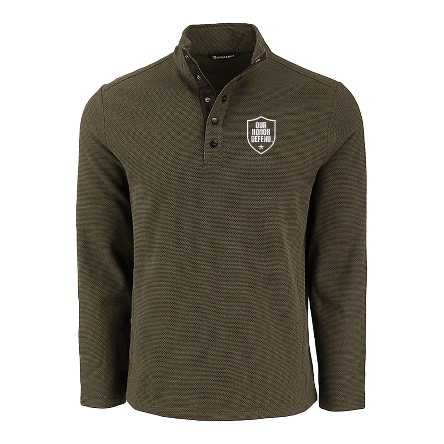 Ohio State Buckeyes Cutter & Buck Our Honor Defend Snap Pullover Jacket In Green - Front View