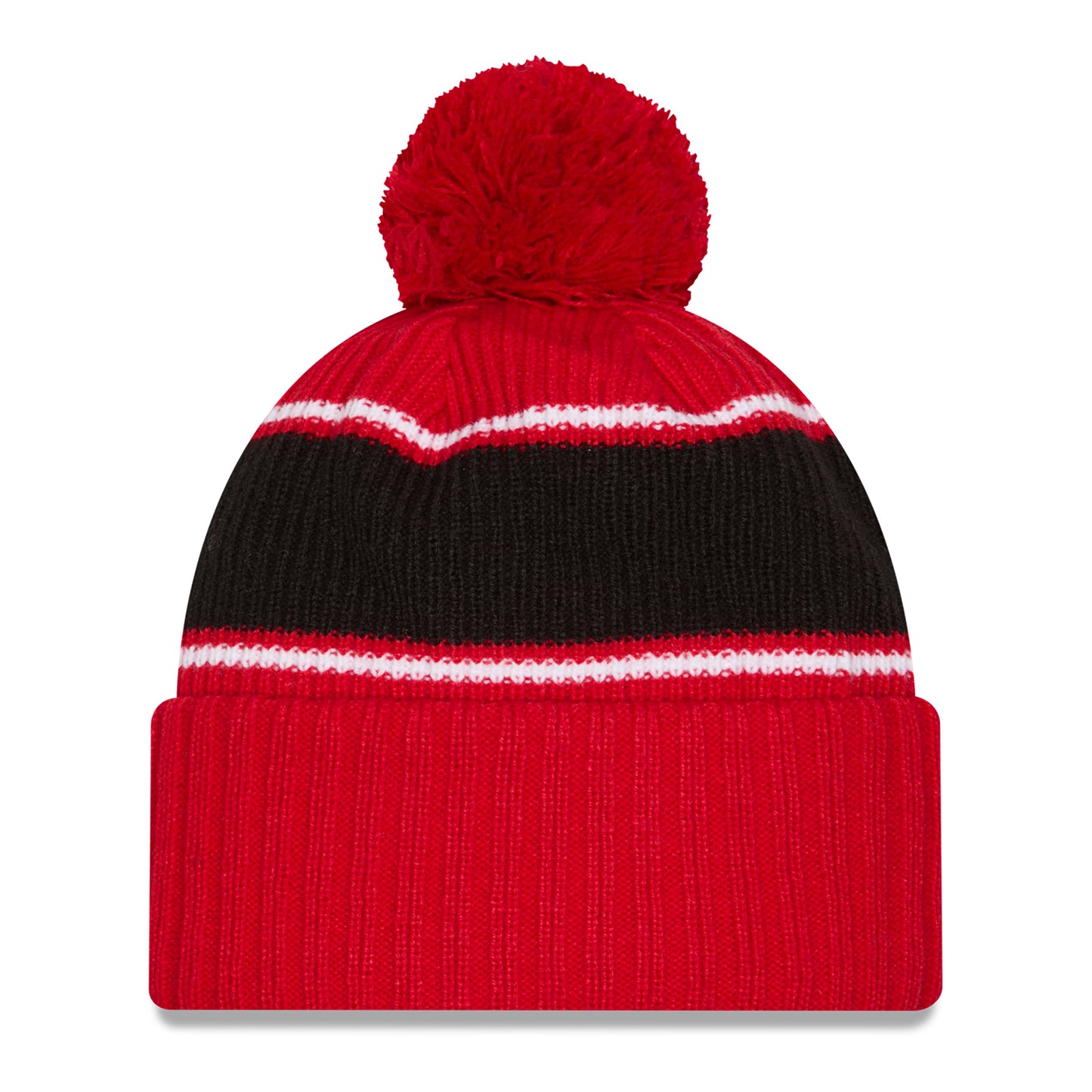 Ohio State Buckeyes New Era Classic Buckeyes Knit Pom Scarlet Beanie In Scarlet - Back View