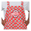 Ohio State Buckeyes Leaf Pattern Scarlet Bibs - Up Close Front Detail