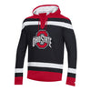 Ohio State Buckeyes Super Fan Big Stripe Hockey Black Hood - In Black - Front View