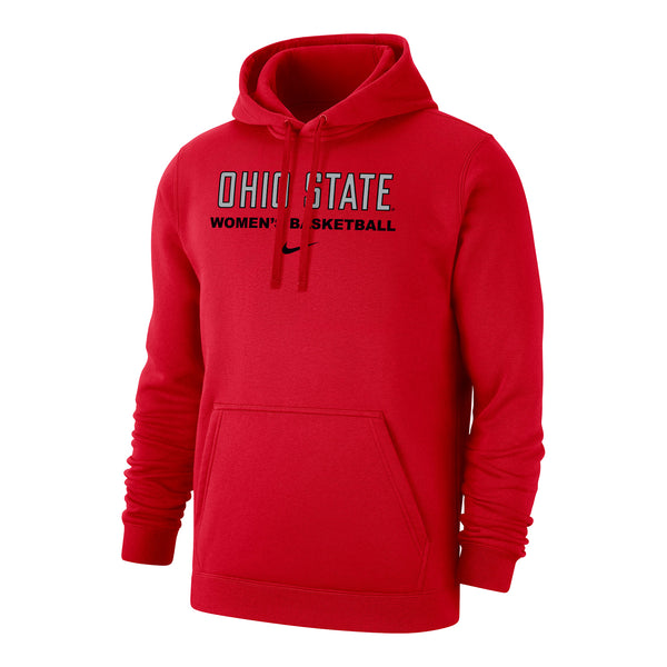 Ohio State Buckeyes Women's Basketball Club Fleece Scarlet Hooded Sweatshirt - Front View