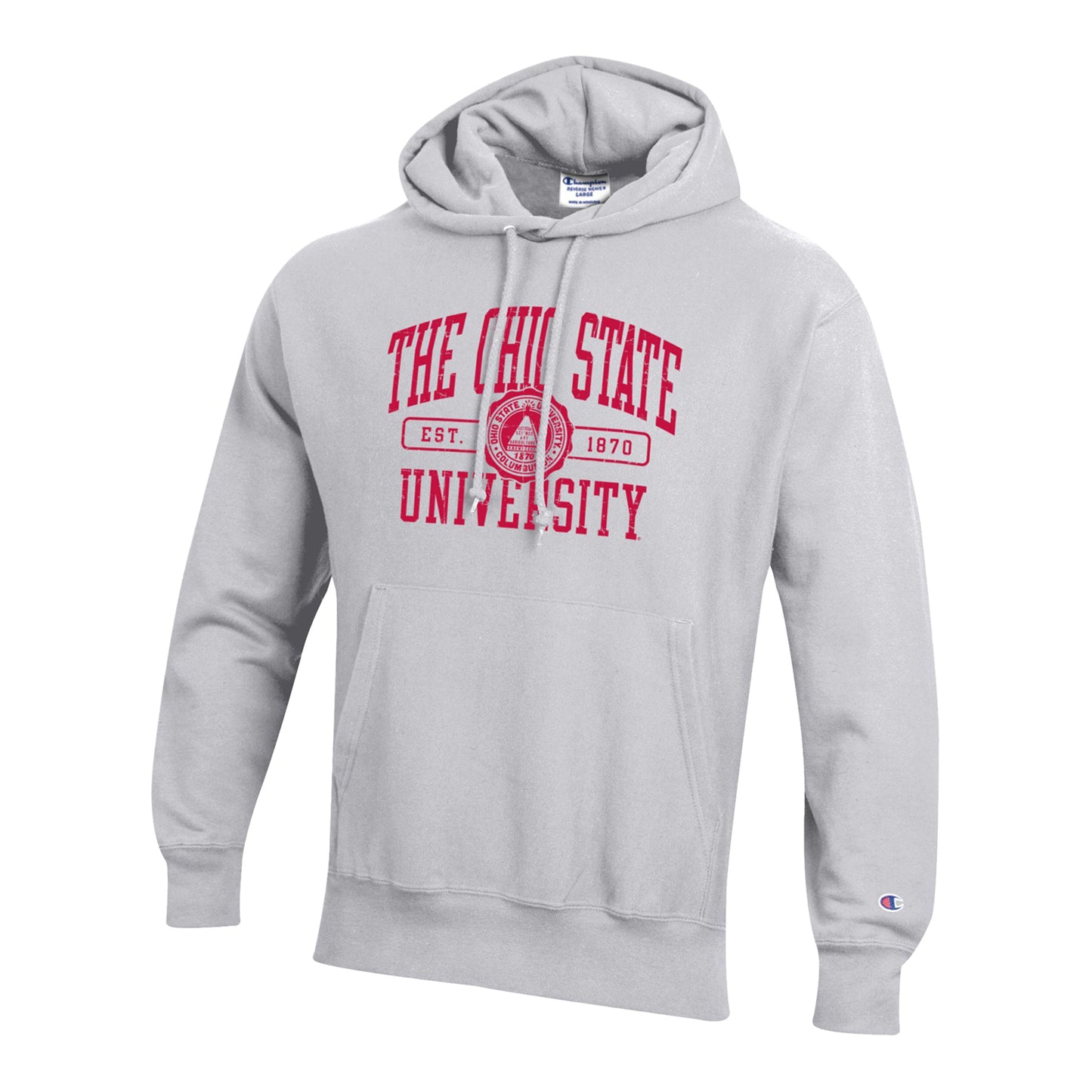 Ohio State Buckeyes Champion The Ohio State Reverse Weave Hooded Sweatshirt - Front View
