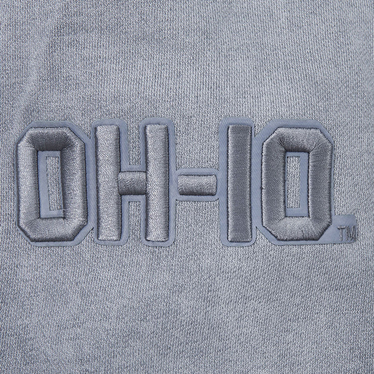 Ohio State Buckeyes Prostandard Washed Block O Crewneck Sweatshirt In Gray - OHIO Patch View