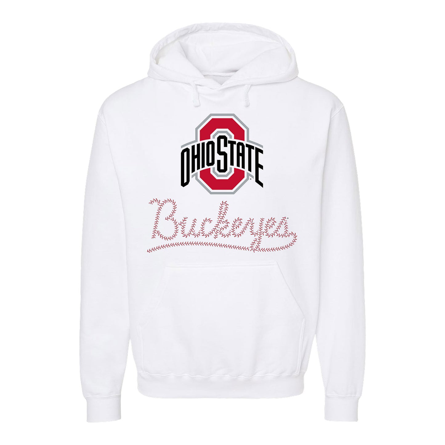 Ohio State Buckeyes Puff Laces Baseball Hoodie - Front