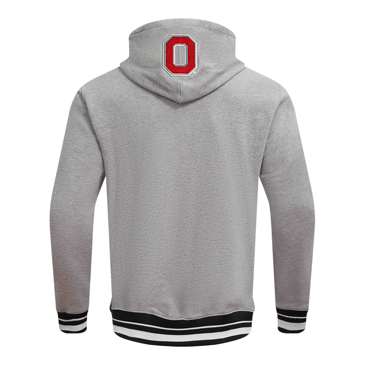 Ohio State Buckeyes Prostandard Stacked Logo Hooded Sweatshirt In Grey - Back View