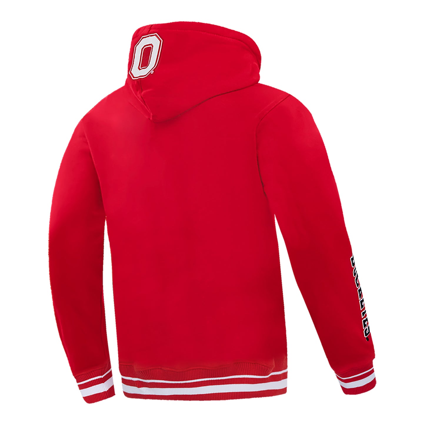 Ohio State Buckeyes Stacked Logo Scarlet Hooded Sweatshirt - Back View