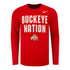Ohio State Buckeyes Nike Football Mantra Long Sleeve T-Shirt - In Scarlet - Front View