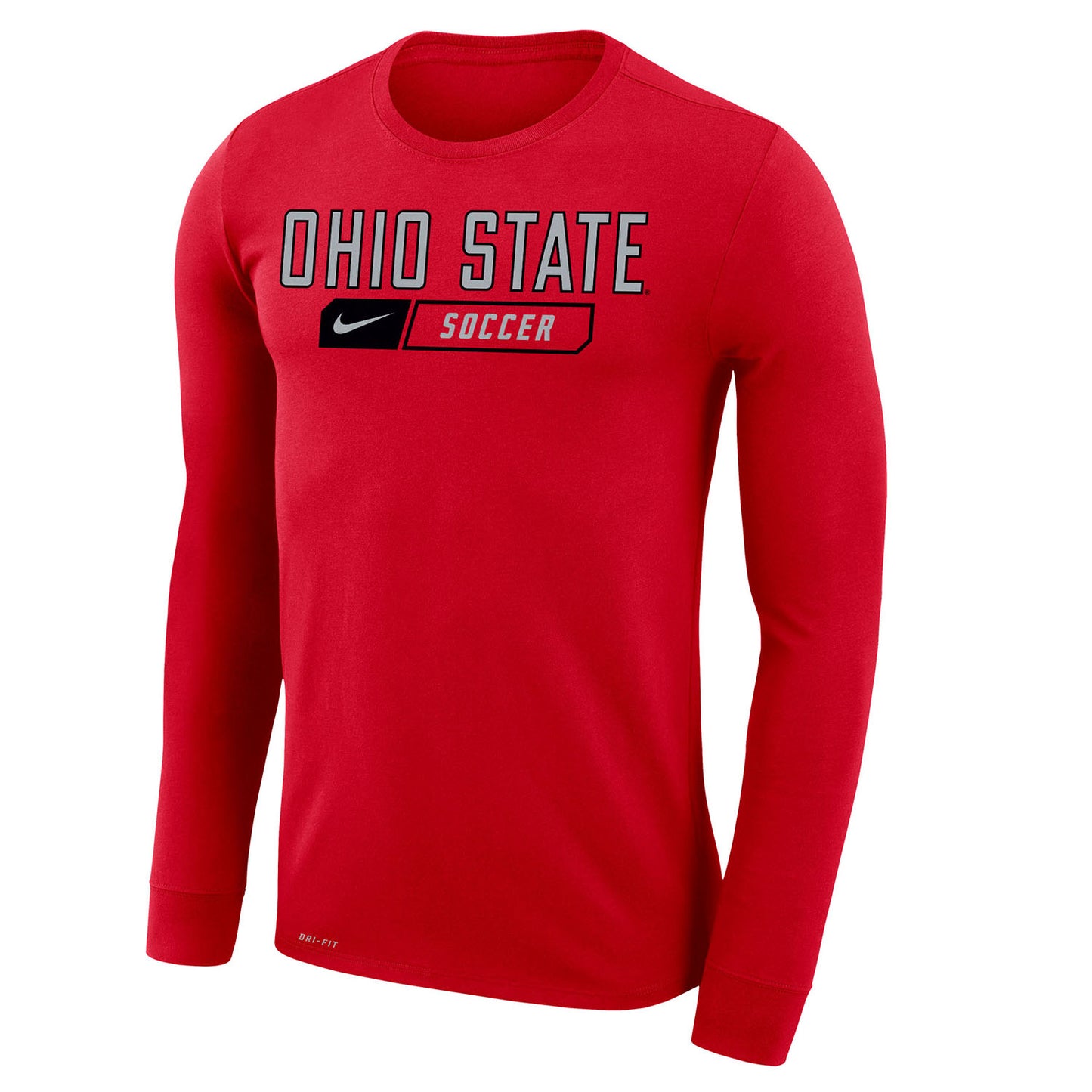 Ohio State Buckeyes Nike Soccer Scarlet Long Sleeve T-Shirt - In Scarlet - Front View