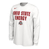 Ohio State Buckeyes Nike Energy Bench Long Sleeve White T-Shirt - Front View