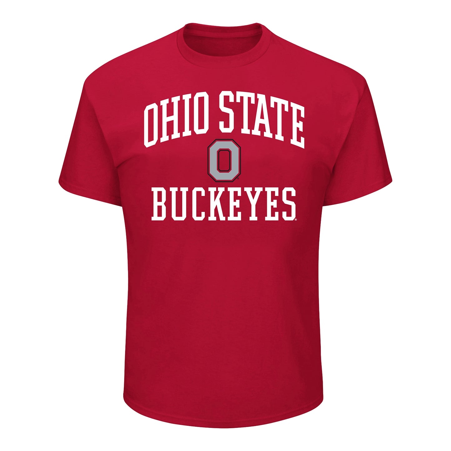 Ohio State Buckeyes Profile B&T Wordmark Block O T-Shirt In Red - Front View