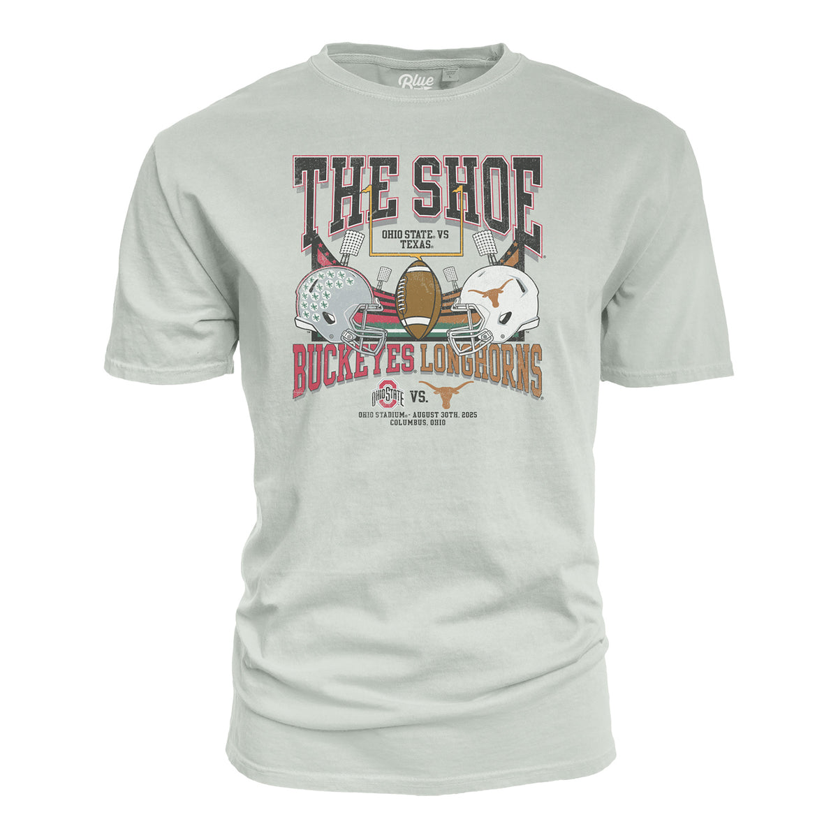 Ohio State Buckeyes Blue 84 The Shoe Ohio State vs. Texas Match Up T-Shirt