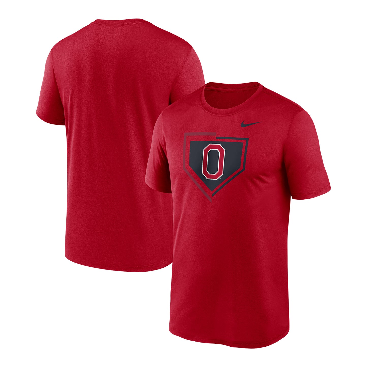 Ohio State Buckeyes Nike Baseball Diamond T-Shirt - Front and Back